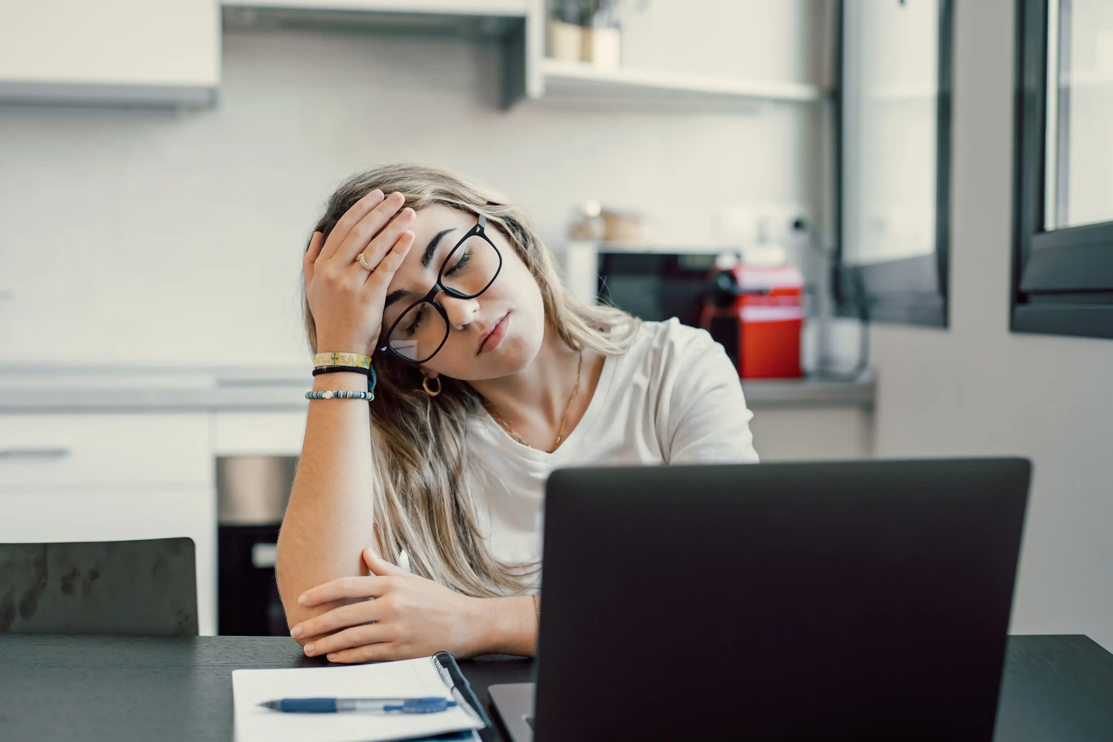 Remote worker on video call feeling disconnected from team